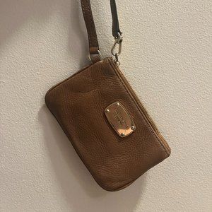 Camel Leather Michael Kors Wristlet